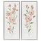 Stupell Industries Simple Pink Watercolor Flowers 2 pc Framed Giclee Wall Art Set Design by Sally Swatland
